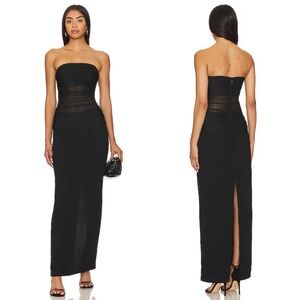 Amanda Uprichard X Revolve Myles Maxi dress in Black Size Medium NEW!